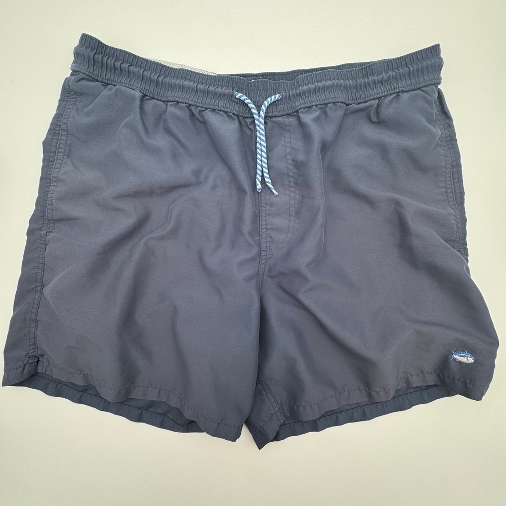 Southern Tide Mens Navy Blue Skipjack Swim Trunks Mesh Lined Board Shorts Size M